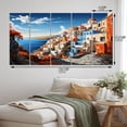 thumbnail image 4 of Designart "Cityscape Popart Colorful Santorini painting III" Santorini Metal Wall Decor Set, 4 of 5