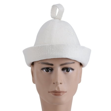 White Felt Hat - White Wool Felt Sauna Hat Cap for Russian Banya Sauna Hut With Hang Loop Supply , Sauna Hat, Sauna Cap