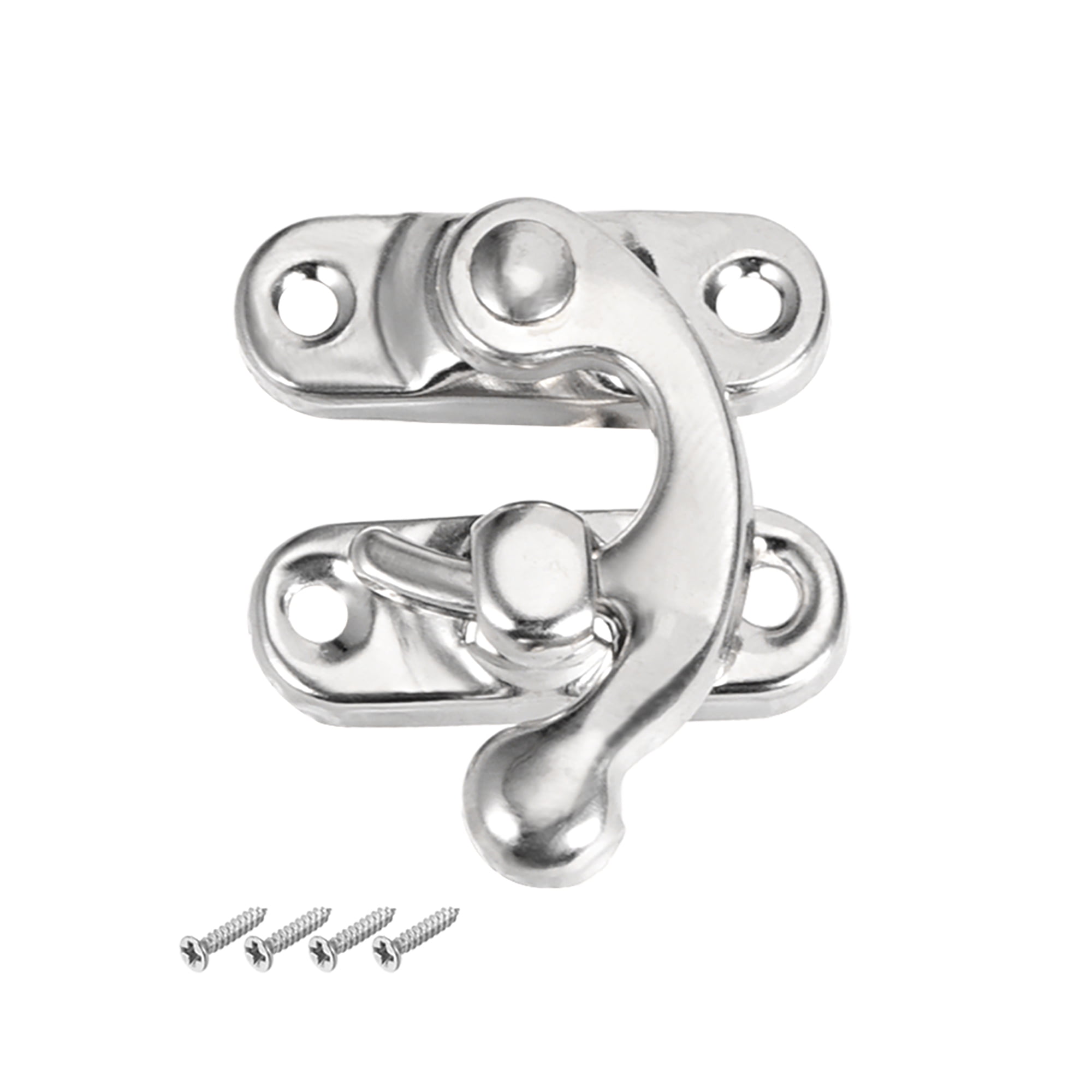 Antique Right Latch Hook Hasp, Swing Arm Latch Silver Tone w Screws 30