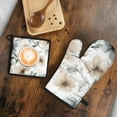 thumbnail image 5 of Pioneer Flower Kitchen Oven Mitt and Pot Holder Sets 2 Pcs for Baking, Cooking and Grilling, Heat Resistant Up To 392 °F, 5 of 7