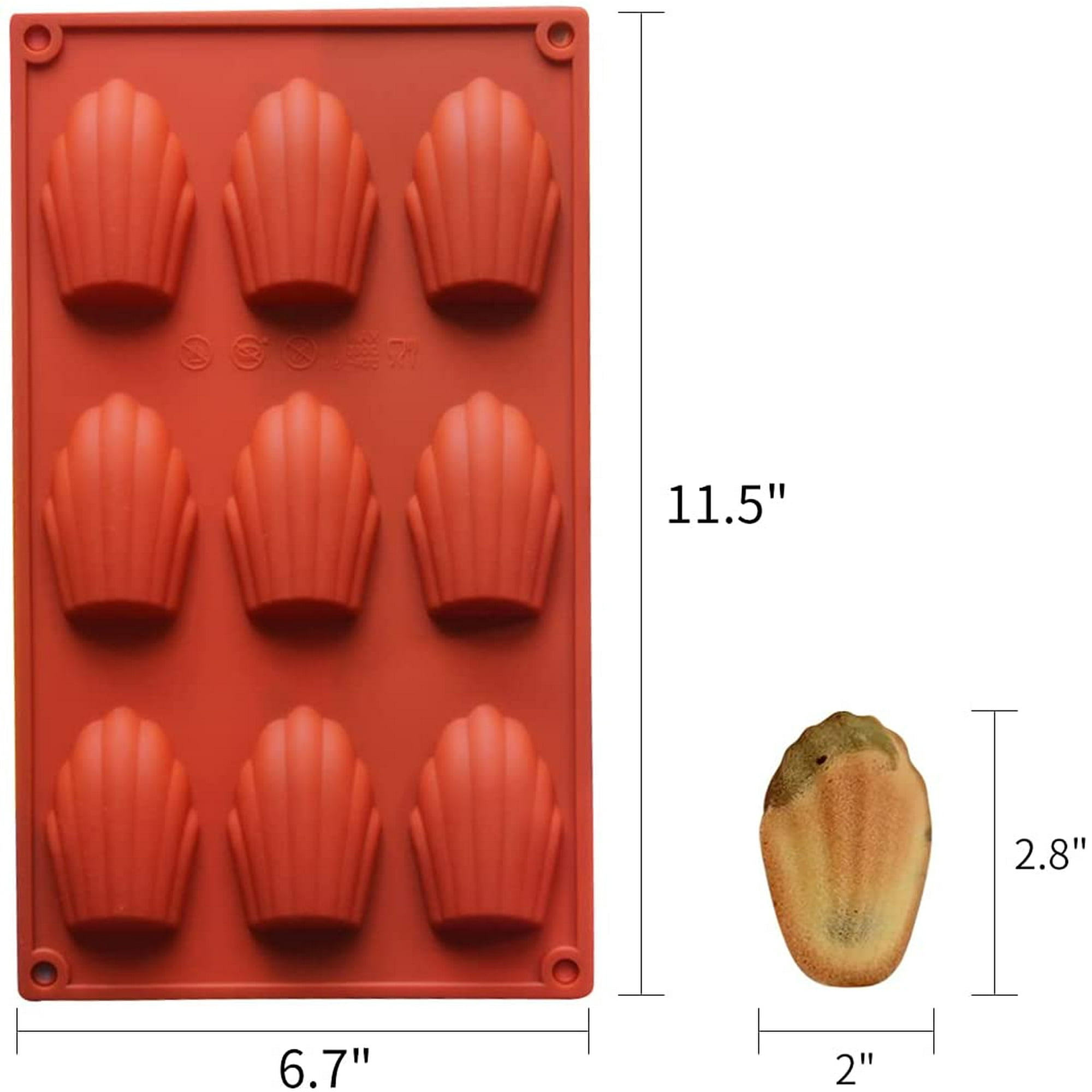 Moule Madeleine Moule à Madeleine En Silicone - Lot De 3 Moules 9 Cavités Sans BPA - Pour Gâteaux, Gelées, Chocolats - Résistant à La Chaleur Résistant Chaleur Froid