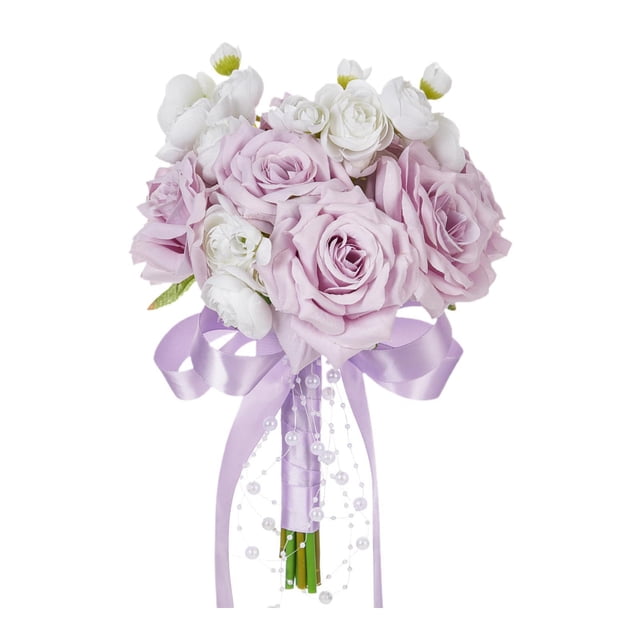 Ramo de novia Strade Fareast Limited Flores artificiales para Día de San Valentín Púrpura claro