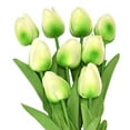 thumbnail image 4 of Pack of 10 Multicolor Tulips Artificial Flowers Faux Tulip Stems Real Feel PU Tulips Easter Spring Wedding Bouquet Centerpiece Floral Arrangement Cemetery Table Décor 12.7" Tall, 4 of 9