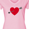 thumbnail image 4 of Inktastic Valentines Day Heart Arrow Women's V-Neck T-Shirt, 4 of 5