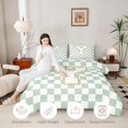 thumbnail image 3 of Feelyou Glitter Print Letter Y Twin Comforter Sets for Girls, Buffalo Checkered Bedding Set for Bedroom, Green, Reversible, 2-Piece, 3 of 6