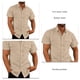 thumbnail image 5 of Camisa casual para hombre color albaricoque M, manga corta, dos bolsillos, color puro, transpirable para el trabajo diario y fiestas, 5 of 6
