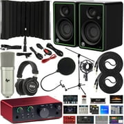 Focusrite Scarlett Solo 4th Gen 2x2 Audio Interface Recording Kit with Exclusive Creative Music Production Software Pack with CR3-X Creative Reference Multimedia Monitors & Isolation Recording Shield
