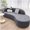 Grey, variant on Stretch Semi Circle Curved Sofa Cover, Curved Couch Cover Non-Slip Modern Cloud Sectional Sofa Slipcover(Green,4seat [ 92-118 inch])