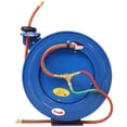 thumbnail image 3 of Welding Hose Reel Retractable 1/4 Inch x 100 Foot Twin Oxygen Acetylene Rubber Hoses STD Duty Max 200PSI Heavy Duty Industrial Single Arm Construction, 3 of 15