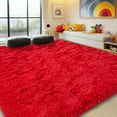 thumbnail image 4 of Socofuz 8'x10' Soft Fluffy Rug, Red Non-Slip Carpets for Living Room, Girls Kids Playroom, Classroom, Nursery, 4 of 10