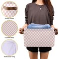 thumbnail image 7 of Foldable Storage Bins Pink Checkerboard Fabric Storage Baskets Collapsible Decorative Baskets Closet Organizer Bins with PU Handles for Shelves Home Closet Bedroom Living Room-1Pack Decor Gifts, 7 of 7
