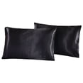 thumbnail image 3 of 2 Pack Satin Pillowcase Envelope Closure 20"x40" Soft Smooth Satin,Silk Pillow Covers for Sleeping,Gifts for Women Men,Black, 3 of 7