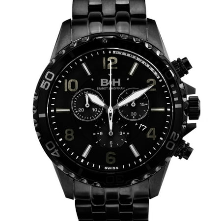 Swiss Diving Watch Brandt & Hoffman Men's Pythagoras dive chronograph, Swiss Made Ronda movement, Sapphjire crystal, Superluminova, multi-link bracelet ()