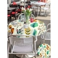 thumbnail image 5 of Outdoor Tablecloth with Umbrella Hole for Patio/Picnic/Party/Camping, Spring Botanical Waterproof Table Cloth Round Cover Washable, Watercolor Leaves Floral Rustic Cream (Dia 54"), 5 of 8
