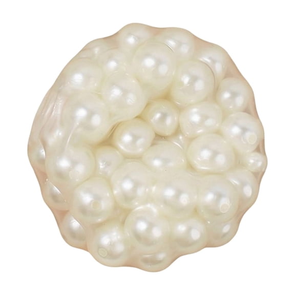Squishy Fidget toys, All Ages Stress Ball, 4 in Diameter, Imitation Pearl Beads, Sensory Squishy toys, Fidget toys Adults Anxiety, Portable Calming, off-White, 1 Pc