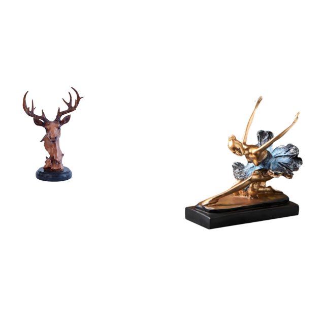 Figura Decorativa De Bailarina De Ballet Con Cabeza De Ciervo, Estatua Artesanal De Animal, Decoración Del Hogar, Adorno Decorativo, Estatua De Resina Para Mesita De Noche, Escritorio, Regalo,