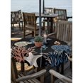 thumbnail image 2 of Outdoor Tablecloths with Umbrella Hole & Zipper, Black Blue Coastal Round Tablecloths 60 Inch, Summer Beach Coral Shell Starfish Seahorse Waterproof Table Cloth, Patio/Pool/Picnic Table Covers, 2 of 8