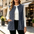 thumbnail image 5 of Klisyaur Womens Fleece Vest Sleeveless Crew Neck Open Front Casual Jackets Loose Outerwear Work Comfy Soft Warm Jacket, 5 of 8