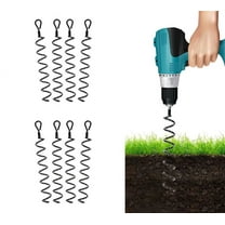 Mytee Products Tent Stakes Heavy Duty Ground Screw Anchor Steel 18" 8 Pack