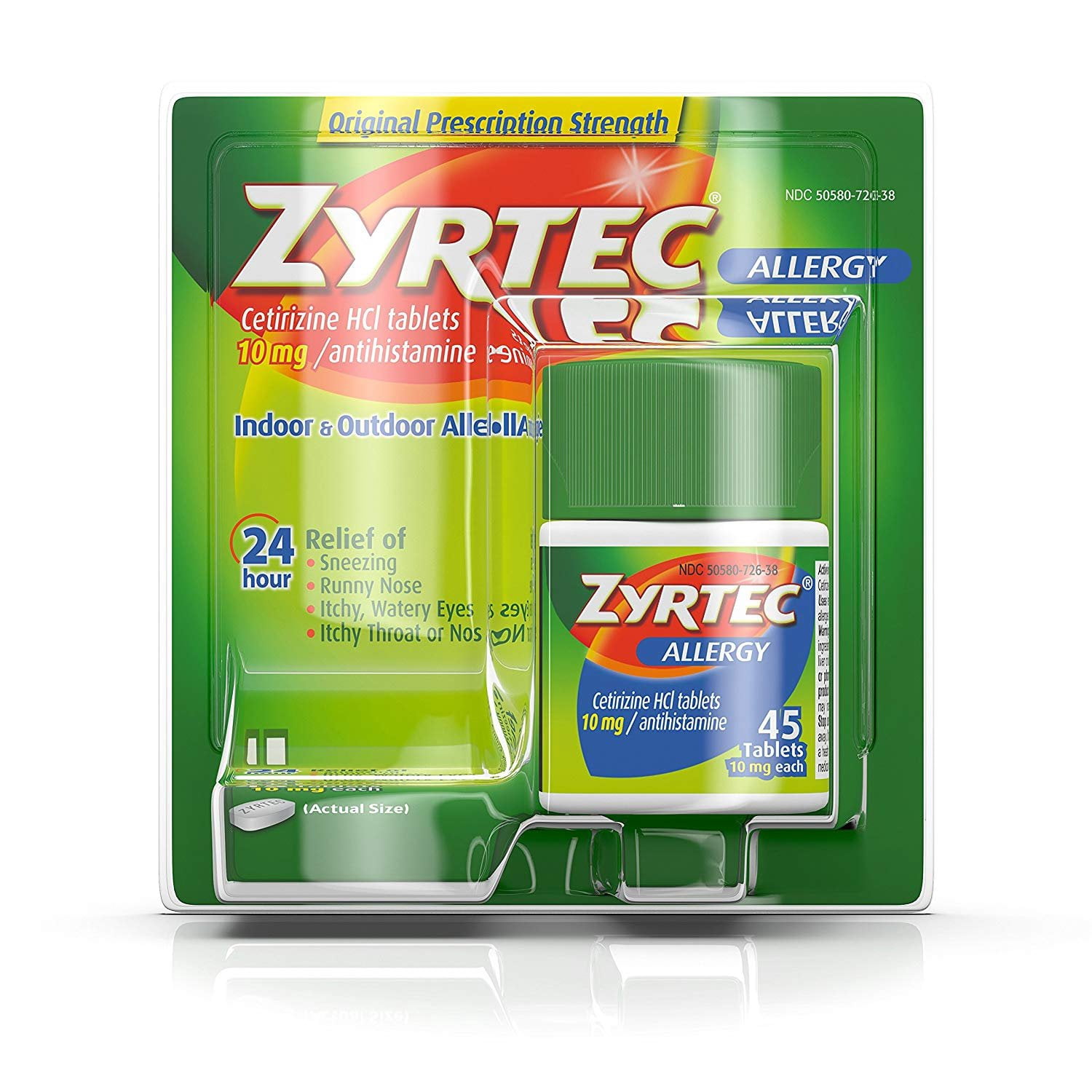 Zyrtec 24 Hour Allergy Relief Tablets 45 Ct Walmart