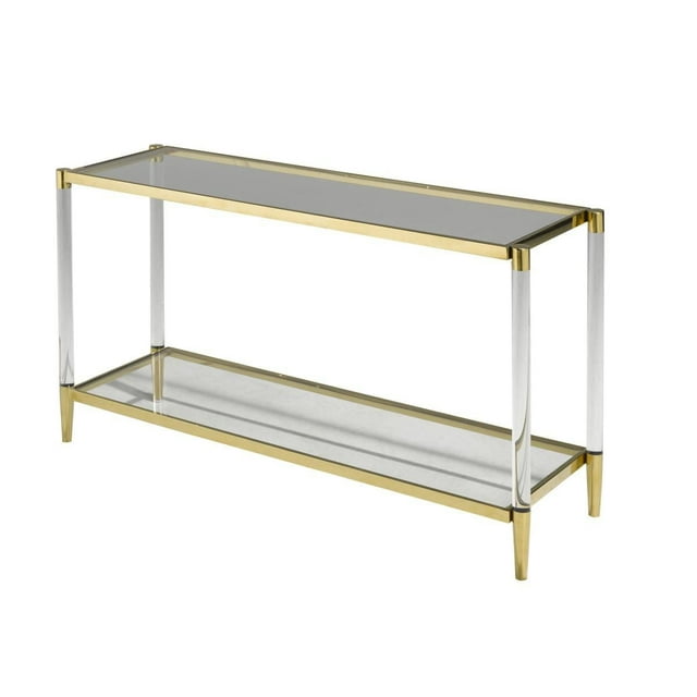 Marzanna Console Table, Acrylic/Gold