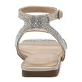thumbnail image 2 of INC Womens Beige Adjustable Ankle Strap Rhinestone Persida Square Toe Slip On Sandals 8 M, 2 of 4