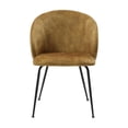 thumbnail image 4 of Pemberly Row Metal & Velvet Dining Room Set of 2 Side Chair in Mustard, 4 of 8