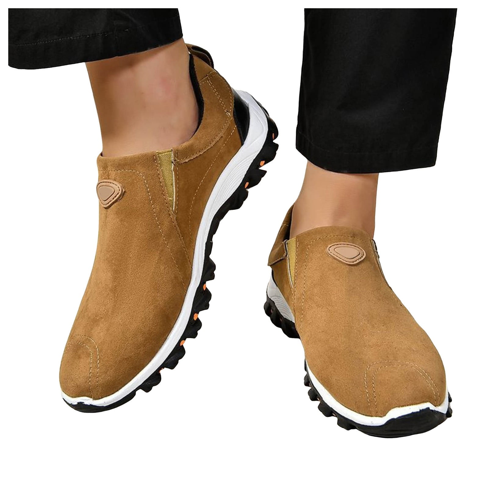 YLYL Men's Orthopedic Loafers Non Slip Arch Support Lightweight Casual Slip on Driving Walking Shoes