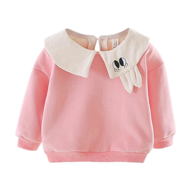 Sudadera de invierno de forro polar con cuello de muñeca de manga larga para niñas bebés (rosa 2-3 años) Tmvgtek Para estrenar