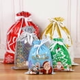 thumbnail image 2 of 3/5 piezas Bolsa con cordón de Navidad Bolsa grande de embalaje de dulces de Papá Noel Decoraciones navideñas para el hogar Año Nuevo 2024 Navidad, 2 of 5