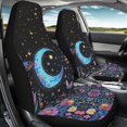 thumbnail image 4 of POLERO Breathable Vehicle Seat Covers for Van, Washable Nonslip Front Seat Cover Polyester Set of 2, Moon Star Flower Field, 4 of 9
