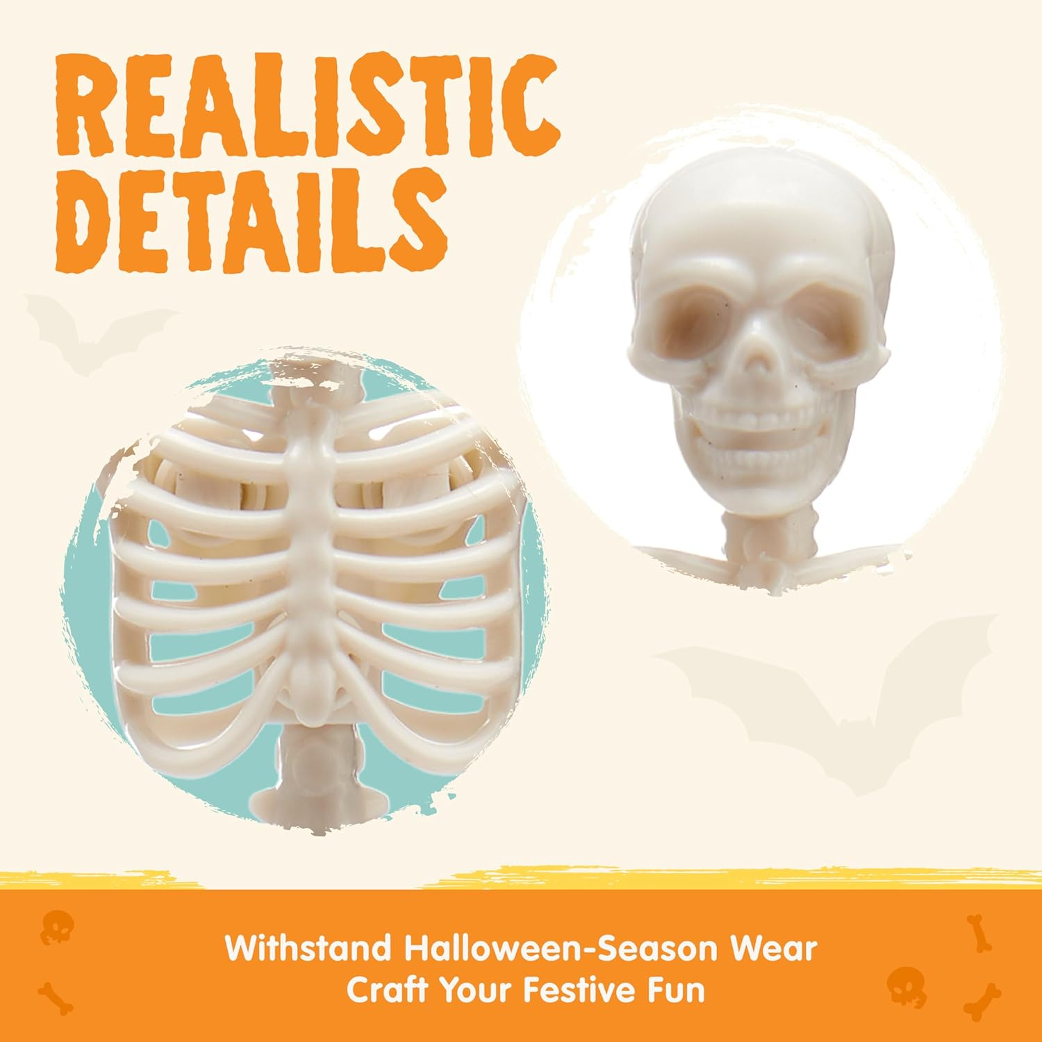 Joyfy Posable Halloween Skeleton Figurines, 6", 12 Pc photo 3