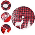 thumbnail image 2 of Falda de árbol de Navidad de 48 pulgadas, falda de árbol a cuadros de búfalo rojo y negro con diseño de copo de nieve de ciervo, Feliz Navidad, Año Nuevo, 2 of 3