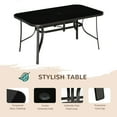 thumbnail image 4 of Outsunny 8 Pieces Patio Dining Set with Umbrella, 6 Chairs and Table, Grey, 4 of 10