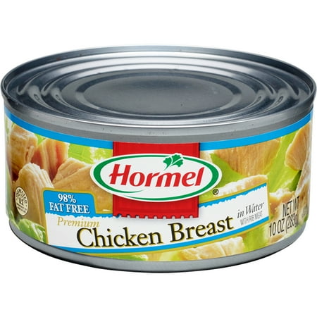 HORMEL Premium Chicken Breast In Water, Shelf-Stable, 13 grams Protein Per Serving, 10 oz Steel Can