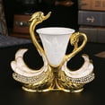 thumbnail image 3 of Juego De Vajilla Con Forma De Cisne Elegante Y Exquisito De Lujo, Soporte Para Cuchara De aleación De Zinc Con 6 Cucharas, Artesanía Pulida Con Espejo, 3 of 7