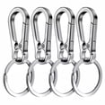 thumbnail image 1 of 4Pcs Carabiner Clip Keychain Metal Carabiner Shape Key Ring Keyring Key Holder Clips Hook Holder Organizer for Car Keys Finder, 1 of 5