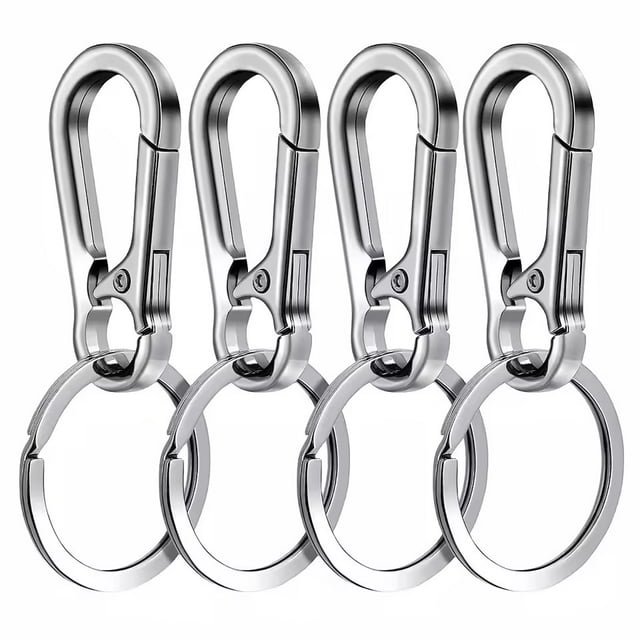 4Pcs Carabiner Clip Keychain Metal Carabiner Shape Key Ring Keyring Key Holder Clips Hook Holder Organizer for Car Keys Finder