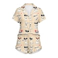 thumbnail image 4 of TARIENDY Cute Pajama Sets for Women Shorts and Button Down Tops Lounge Set Pjs Short Sleeve 2 Piece Graphic Sleepwear Multicolor*12 XXL, 4 of 8