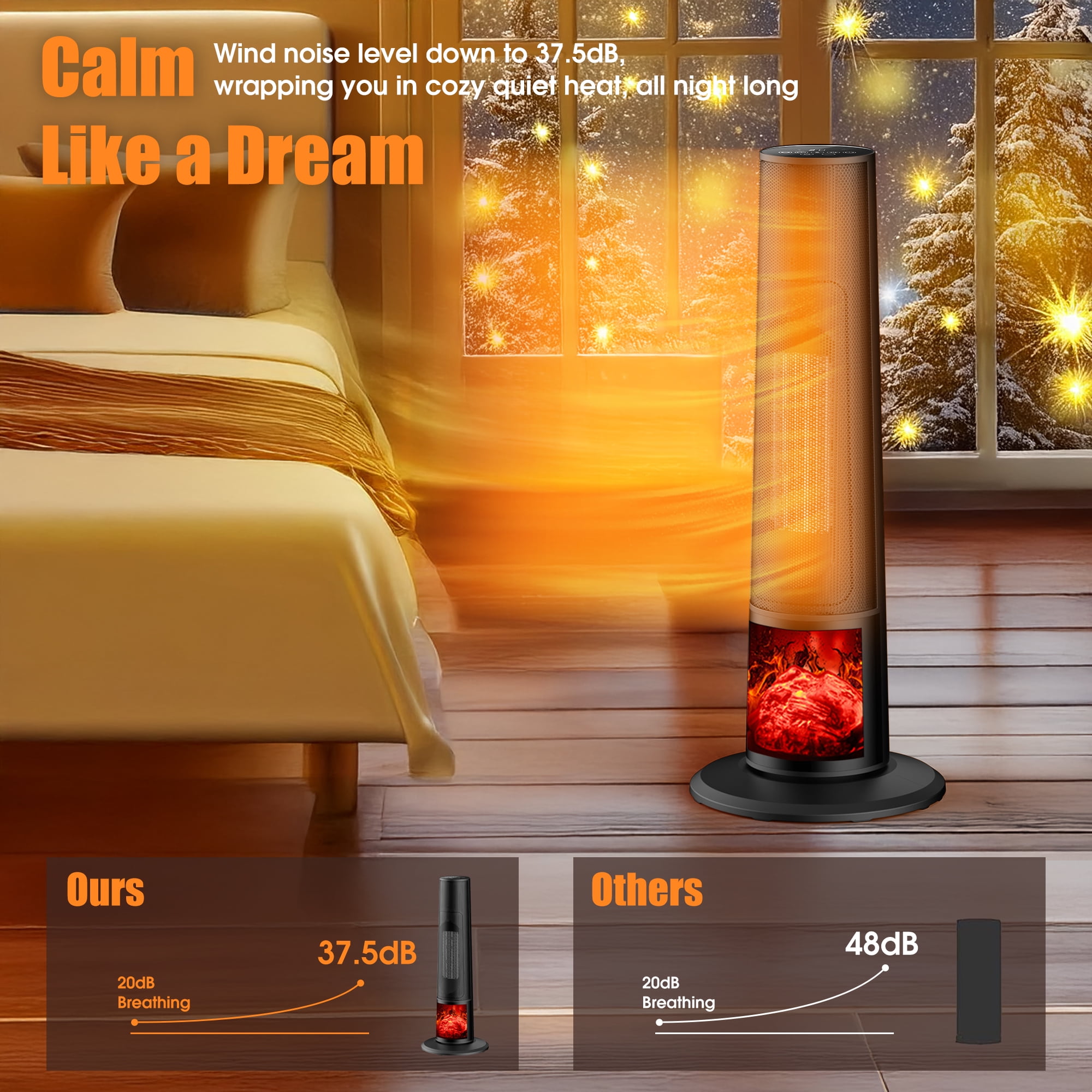 iFanze 1500W Portable Electric Space Heater, Desk Heater with Tip - Main Image