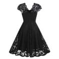 thumbnail image 4 of Robe d'Été Noire pour Femmes Robe d'Été Noire pour Femmes à Col en V en Dentelle Sans Manches Robe Rétro Robe Robe d'Été pour Femmes avec Manches Robe Noire en Dentelle pour Femmes Robe Noire en Dentelle pour Femmes, 4 of 6