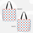 thumbnail image 2 of Honeii Red Blue Polka Dots Print Tote Bag, Reusable Grocery Shopping Bag,Shoulder Bag with Inner Pocket, 2 of 7