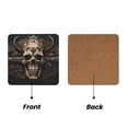 thumbnail image 2 of Xecao Metal Style Horned Skull for MDF Cork Coaster 4 Pcs,Drink Coasters,Suit for House Warming Gifts New Home ,Coffee Table Decor-Square, 2 of 7