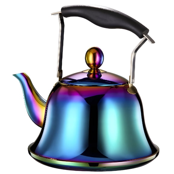 2L Whistling Tea Kettle, Color Rainbow Mirror Finish Stainless Steel Stovetop Teakettle with Heat-Resistant Handle and Stylish Appearance, Suitable for All Stovetops