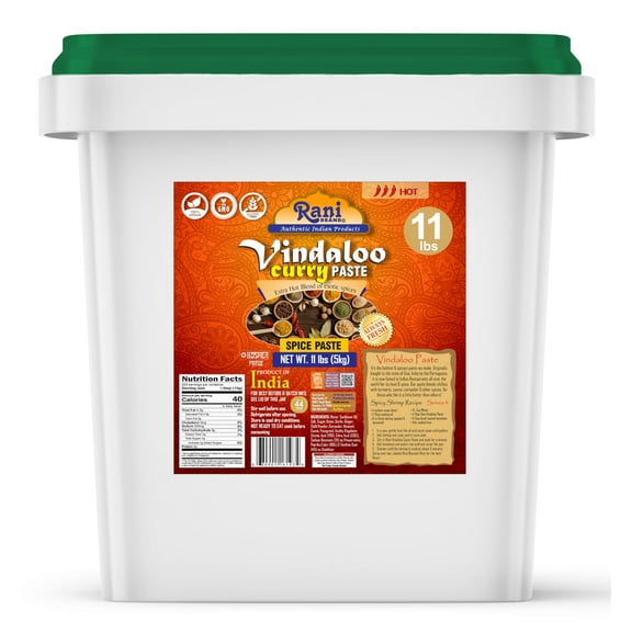 Rani Vindaloo Curry Cooking Spice Paste, Hot! 176oz (11lbs) 5kg Bulk ~ No Colors | All Natural | NON-GMO | Kosher | Vegan | Gluten Free | Indian Origin