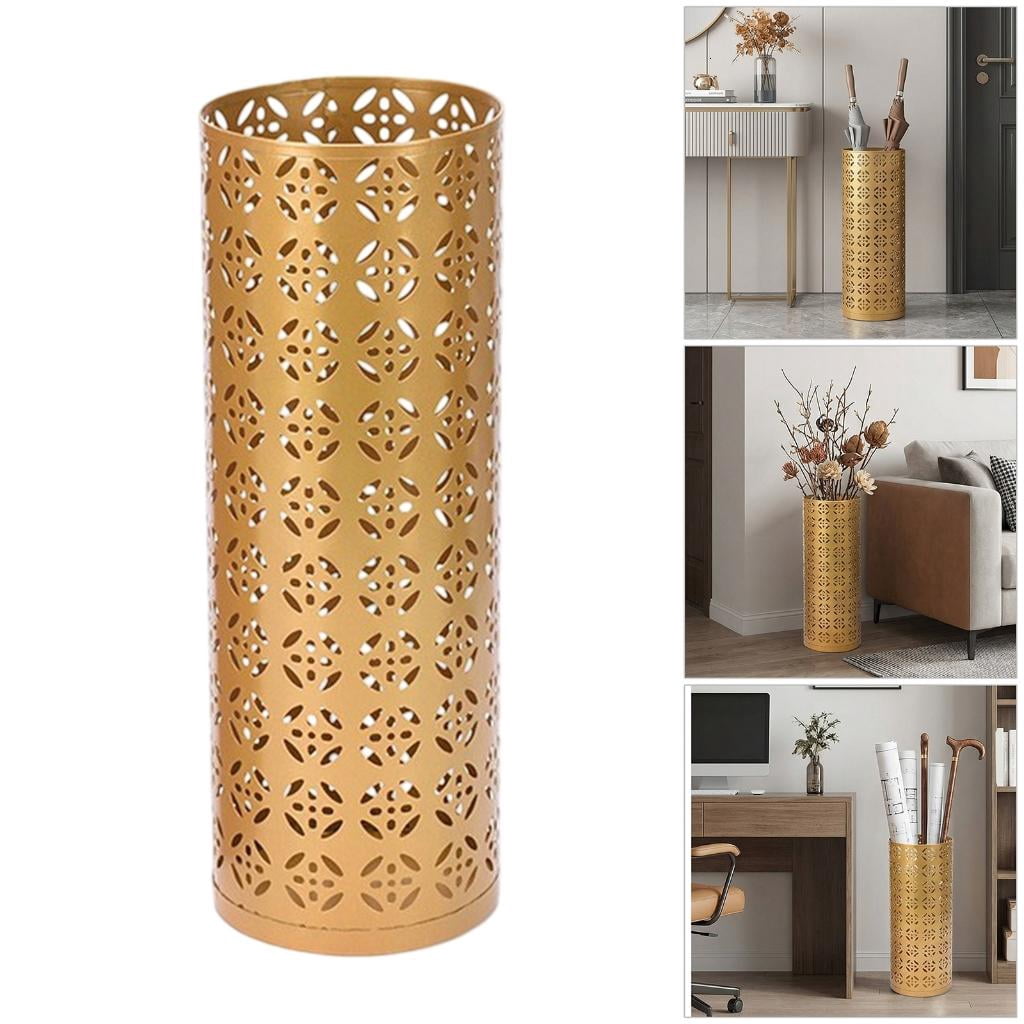 Giaone Modern Umbrella Holder with Hollowout Pattern Designs Strong Metal Umbrella Stand for Entryway Home Offices Accessory