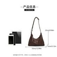 thumbnail image 3 of YYDD.Women's fashionable handbags - vintage PU trendy soft leather shoulder bags, large-capacity tote bags, women's crossbody bags brown, 3 of 9