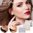 thumbnail image 3 of Apmemiss Clearance New Paper Card Zircon Earrings All-match 20 Pairs of Pearl Card Earrings Female Todays Daily Deals Clearance, 3 of 3