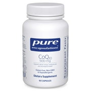 Pure Encapsulations CoQ10 500 mg | Coenzyme Q10 Supplement for Energy, Antioxidants, Brain and Cellular Health, Cognition, and Cardiovascular Support* | 60 Capsules