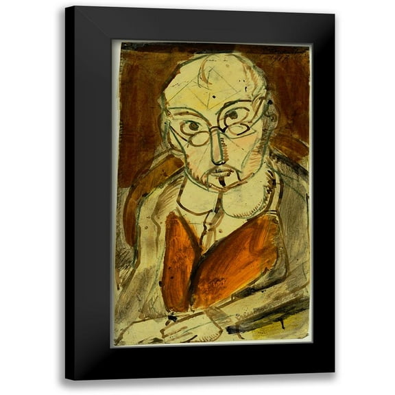Vintage Apple Collection 10x14 Black Modern Framed Museum Art Print Titled - Georges Rouault - Man With Spectacles